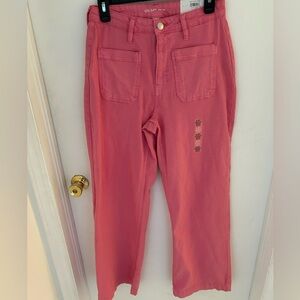 Pink high rise wide leg jeans